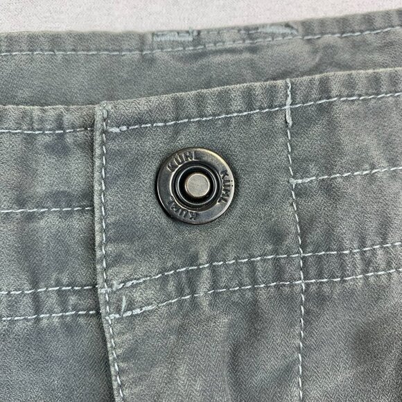 Kuhl Mens Shorts Large Gray Cargo Vintage Patina Dye Cotton Nylon Outdoor Hiking - Picture 2 of 15